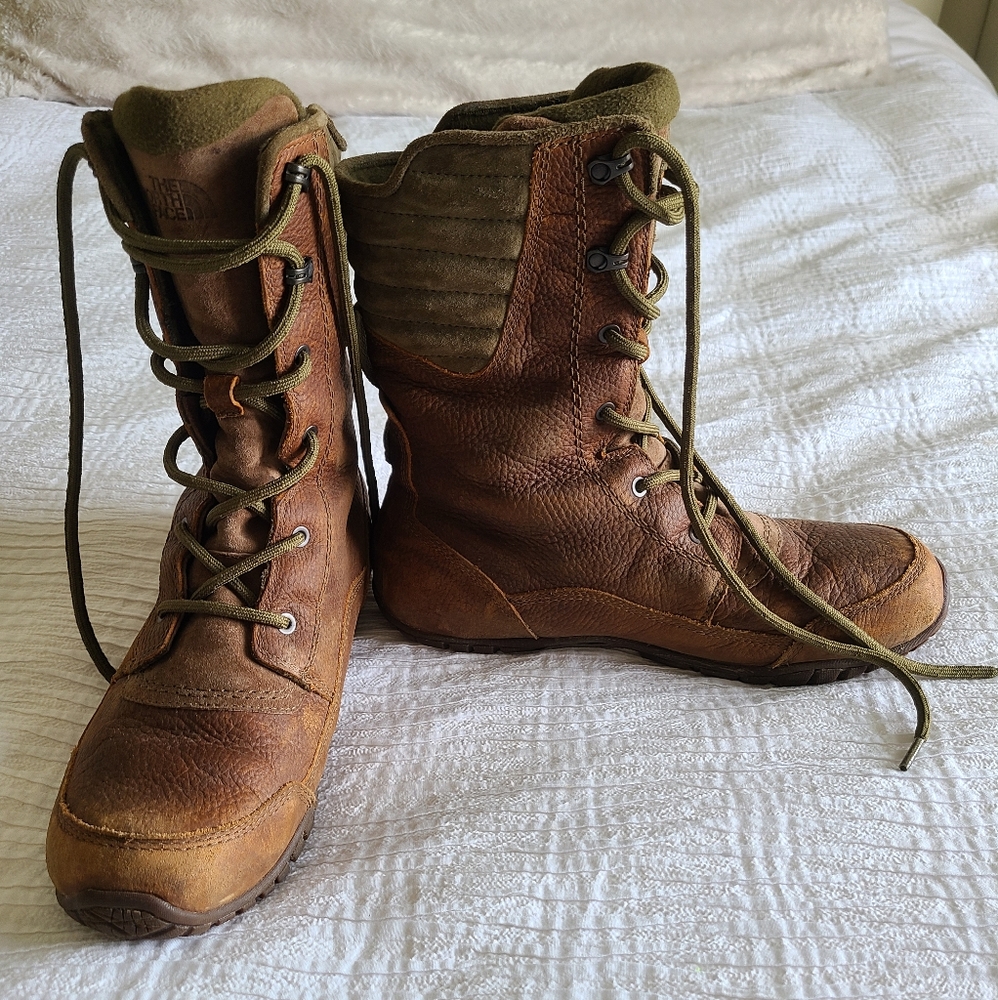 The North Face Olive and Brown Lace Up Boots
